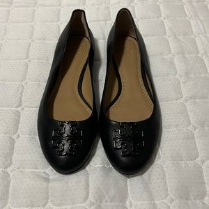 Tory Burch Georgia Black Ballet Flat 8.5